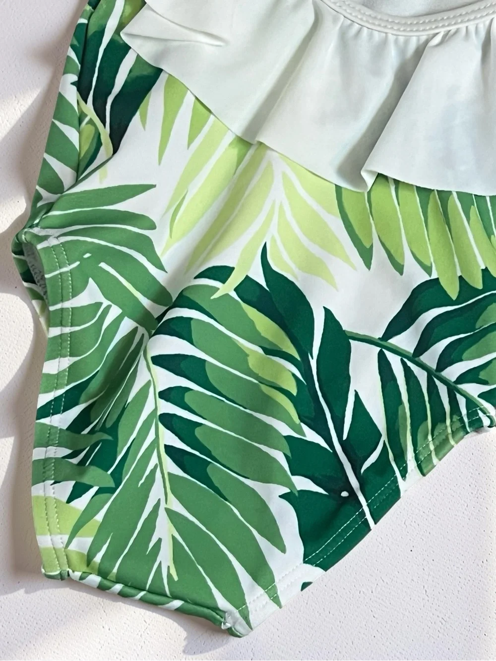 NWT Janie and Jack Tropical Leaf Ruffle Swimsuit - 6-12 Months